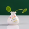 Xuantai Ceramic small vase, simple small plate decoration, mini modern and simple home living room decoration, handicraft flower vase Specification image